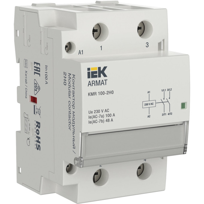 Контактор модульный IEK ARMAT KMR 100А 230В AC 2НО AR-KMR10-100-20-230