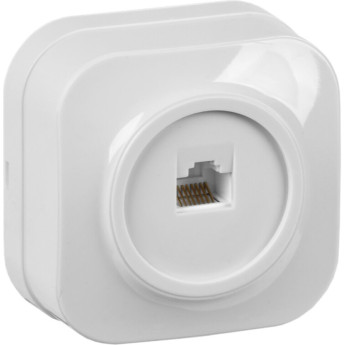 Розетка одноместная для открытой установки компьютерная РК10-ХБ IEK GLORY белый - EKH10-K01