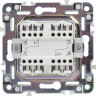 Выключатель 2-клавишный проходной 10А IEK SKANDY SK-V05Bl черный SK-V22-0-10-K02